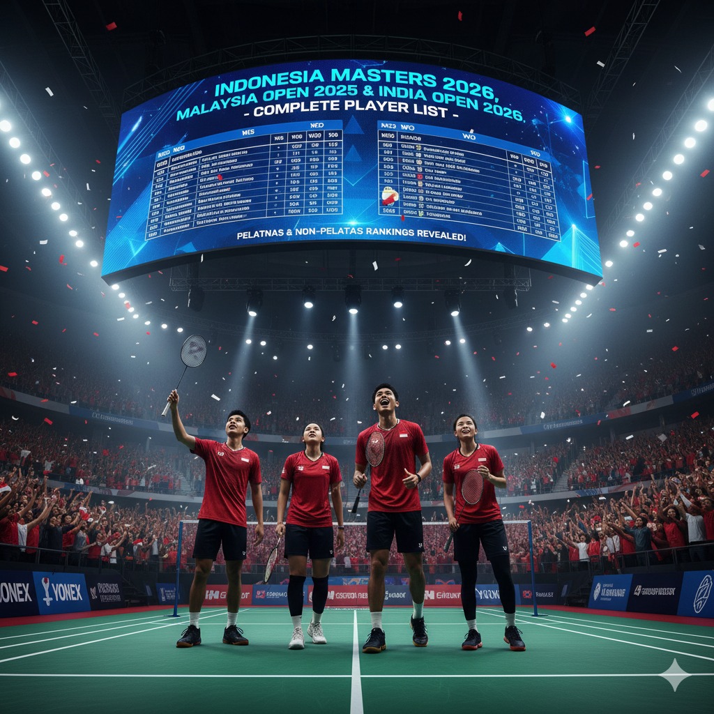 Daftar Lengkap Pemain Indonesia di Badminton Indonesia Masters 2026 Super 500, Malaysia Open 2025 dan India Open 2026
