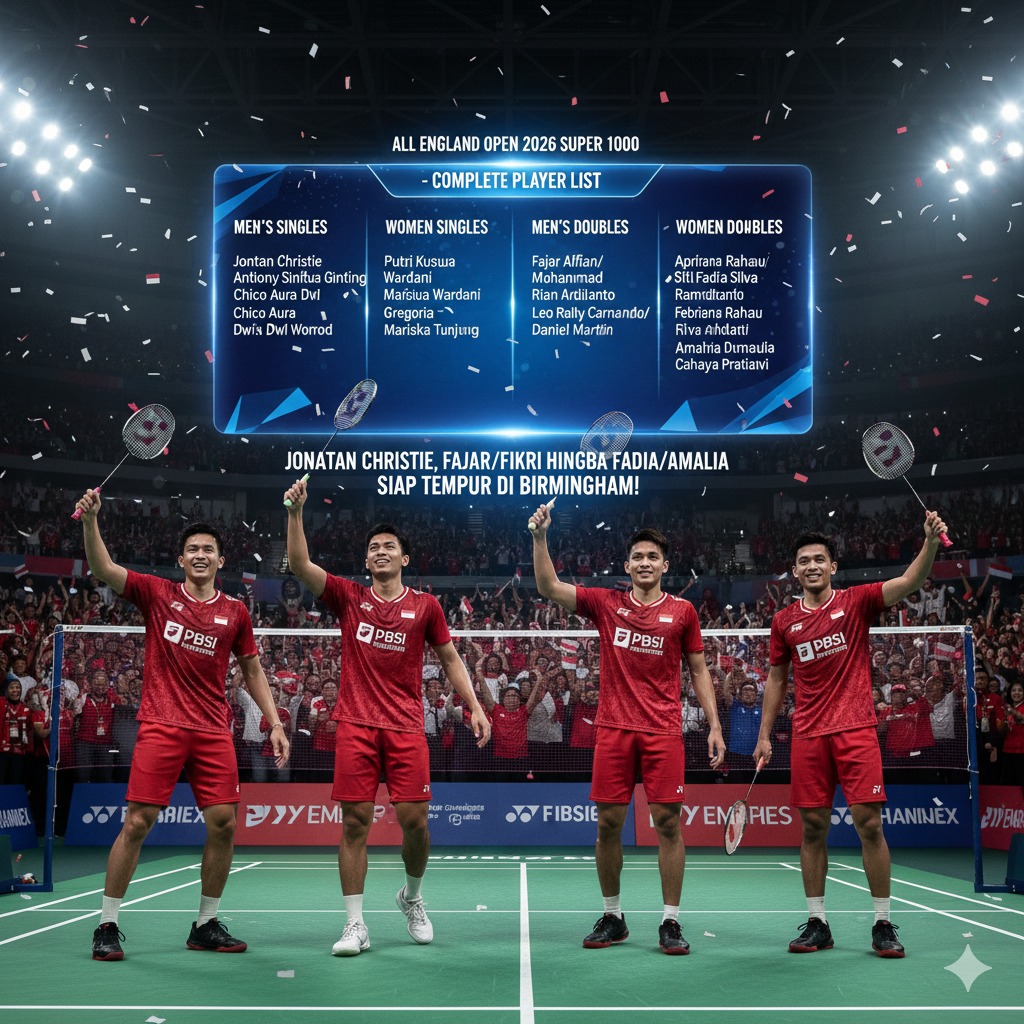 Daftar Lengkap Pemain All England 2026 Super 1000: Jonatan Christie, Fajar/Fikri hingga Fadia/Amalia Siap Tempur di Birmingham