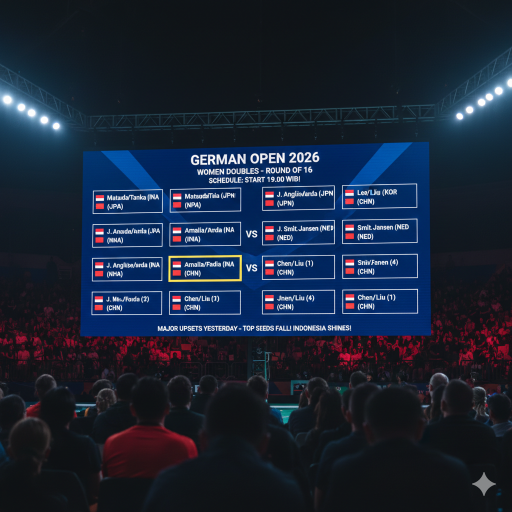 Drawing 16 Besar German Open 2026: Amalia/Fadia Tantang Unggulan, Jadwal German Open 2026 Dimulai Pukul 19.00 WIB!