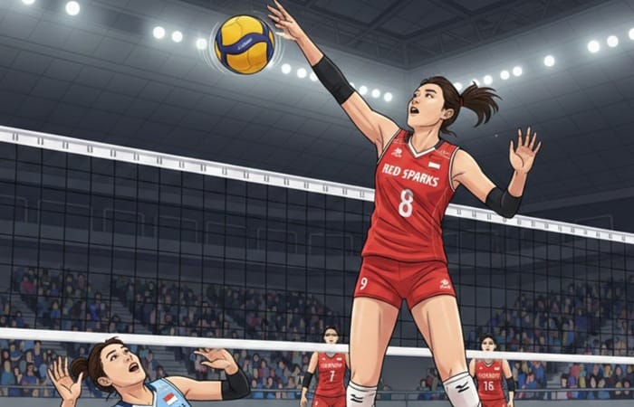 Smash mematikan Megawati Hangestri di Liga Korea bikin pemain Hyundai Hillstate terjungkal, Red Sparks makin percaya diri!