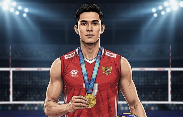 Profil Dimas Saputra, bintang voli putra Indonesia peraih emas SEA Games dan andalan Proliga yang kariernya kian bersinar.