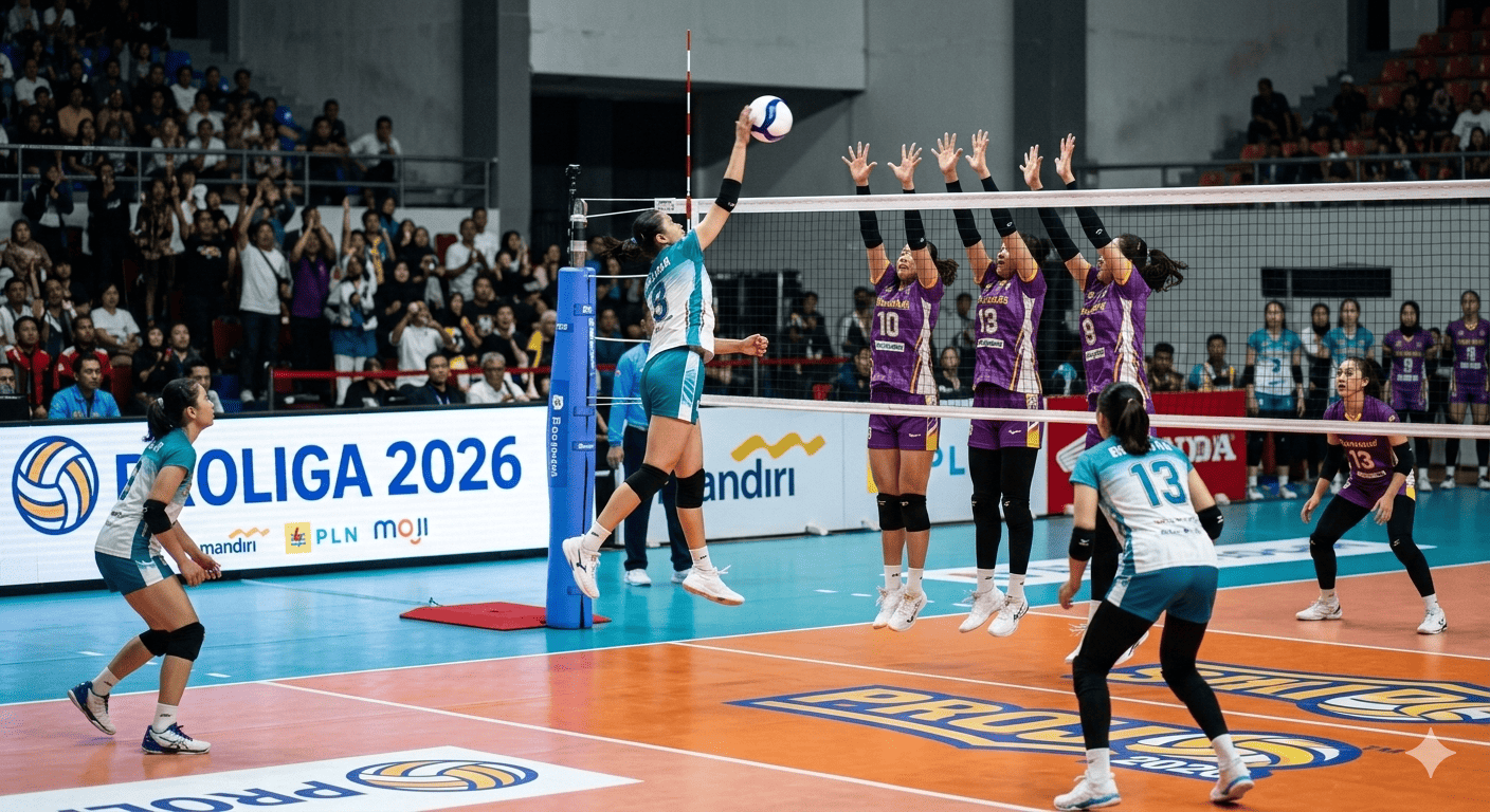 Hasil Proliga 2026: Gresik Petrokimia (GPP) kunci gelar juara reguler setelah lumat Jakarta Pertamina Enduro. Dominasi taktis GPP lumpuhkan strategi JPE di Bogor.