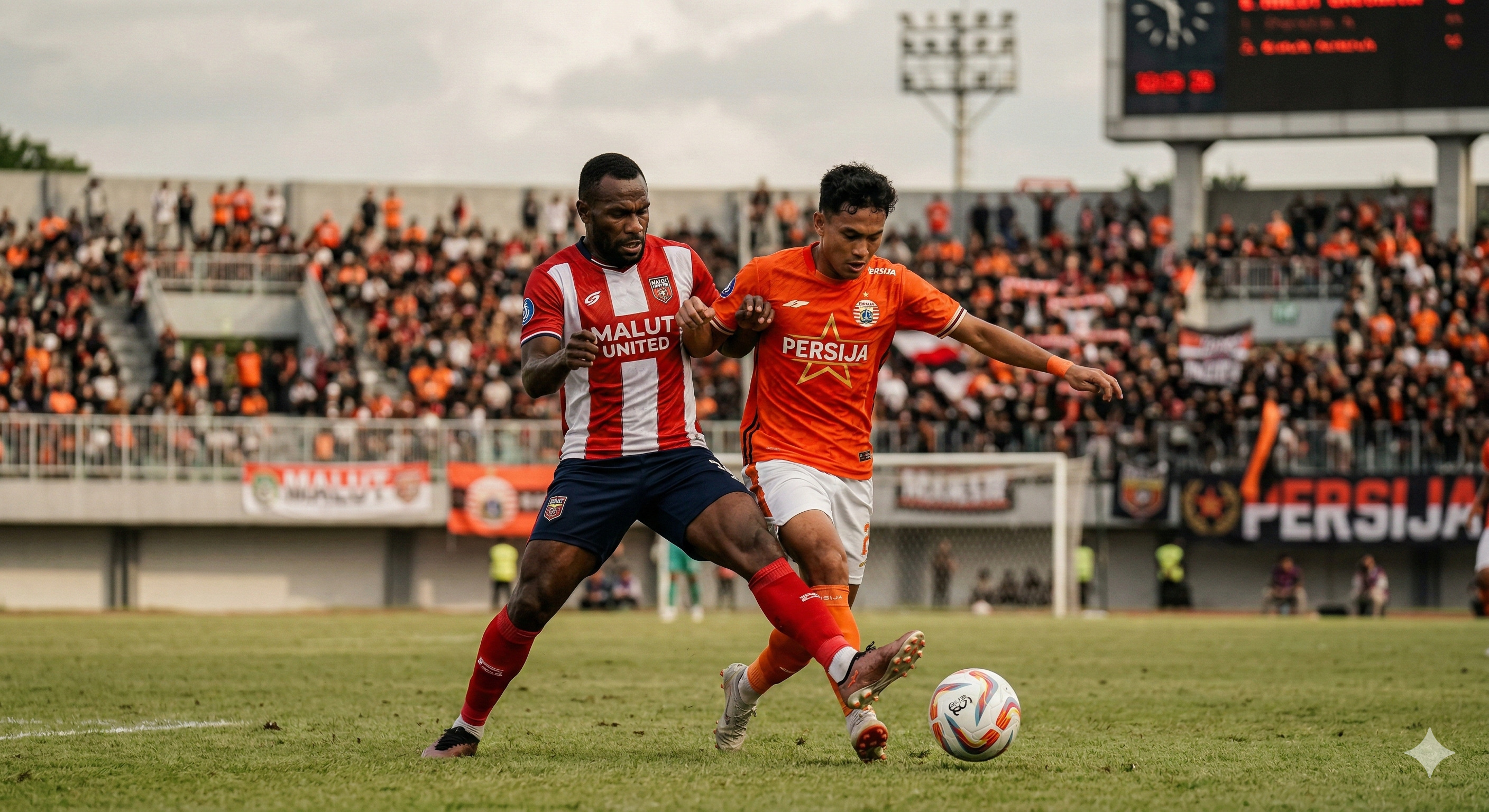 Hasil pertandingan Malut United vs Persija skor 2-3. Drama 5 gol di Ternate dimenangkan Macan Kemayoran lewat gol spektakuler Fabio. Cek di sini!