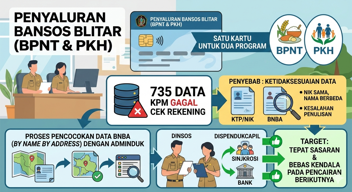 735 KPM BPNT&ndash;PKH Gagal Cek Rekening Ketidaksesuaian Data Jadi Penyebab Dinsos Sinkronisasi NIK dan Adminduk 