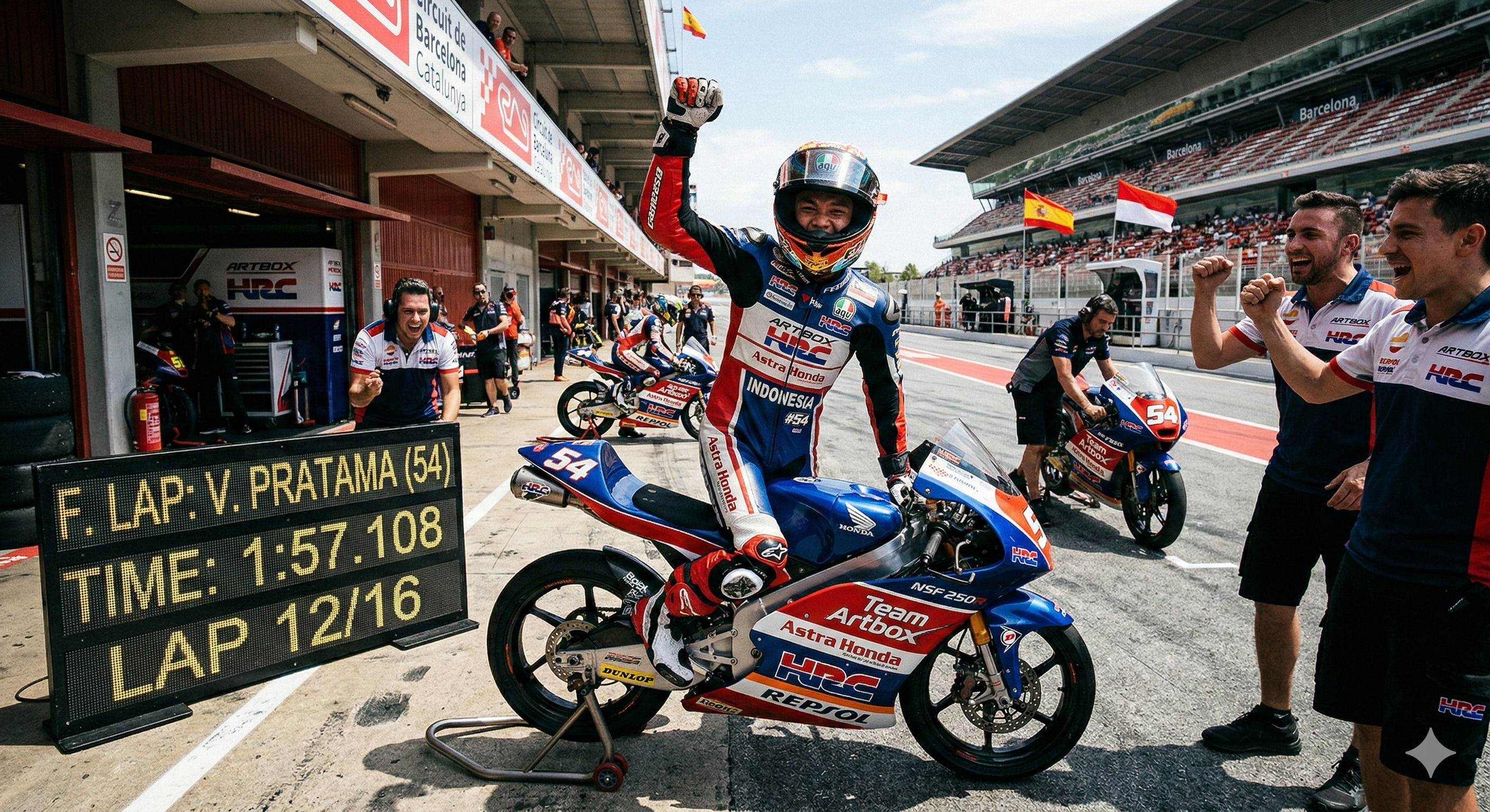 Veda Ega Pratama cetak rekor lap tercepat di JuniorGP Barcelona! Bukti talenta balap motor Indonesia siap guncang panggung Moto3 dunia 2026.