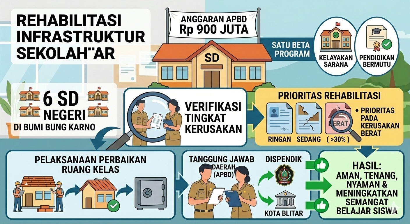 Kucurkan Ratusan Juta Rehab Ruang Kelas Tahun Ini untuk Enam SD Negeri Sasaran Prioritas Rusak Berat 