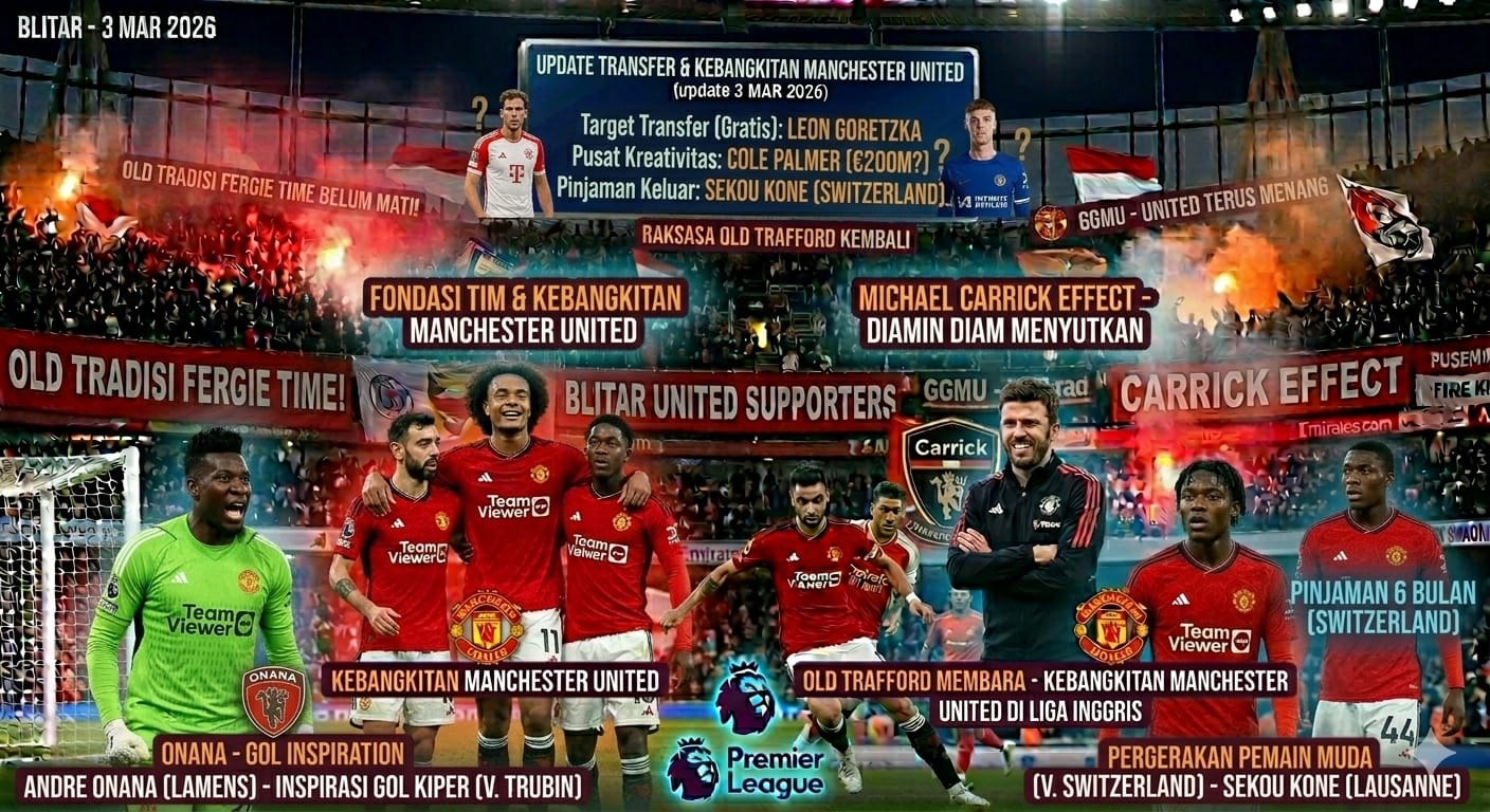 Kebangkitan Manchester United di Liga Inggris kian nyata! MU bidik Leon Goretzka gratisan dan siap pecahkan rekor transfer demi Cole Palmer. Simak infonya!