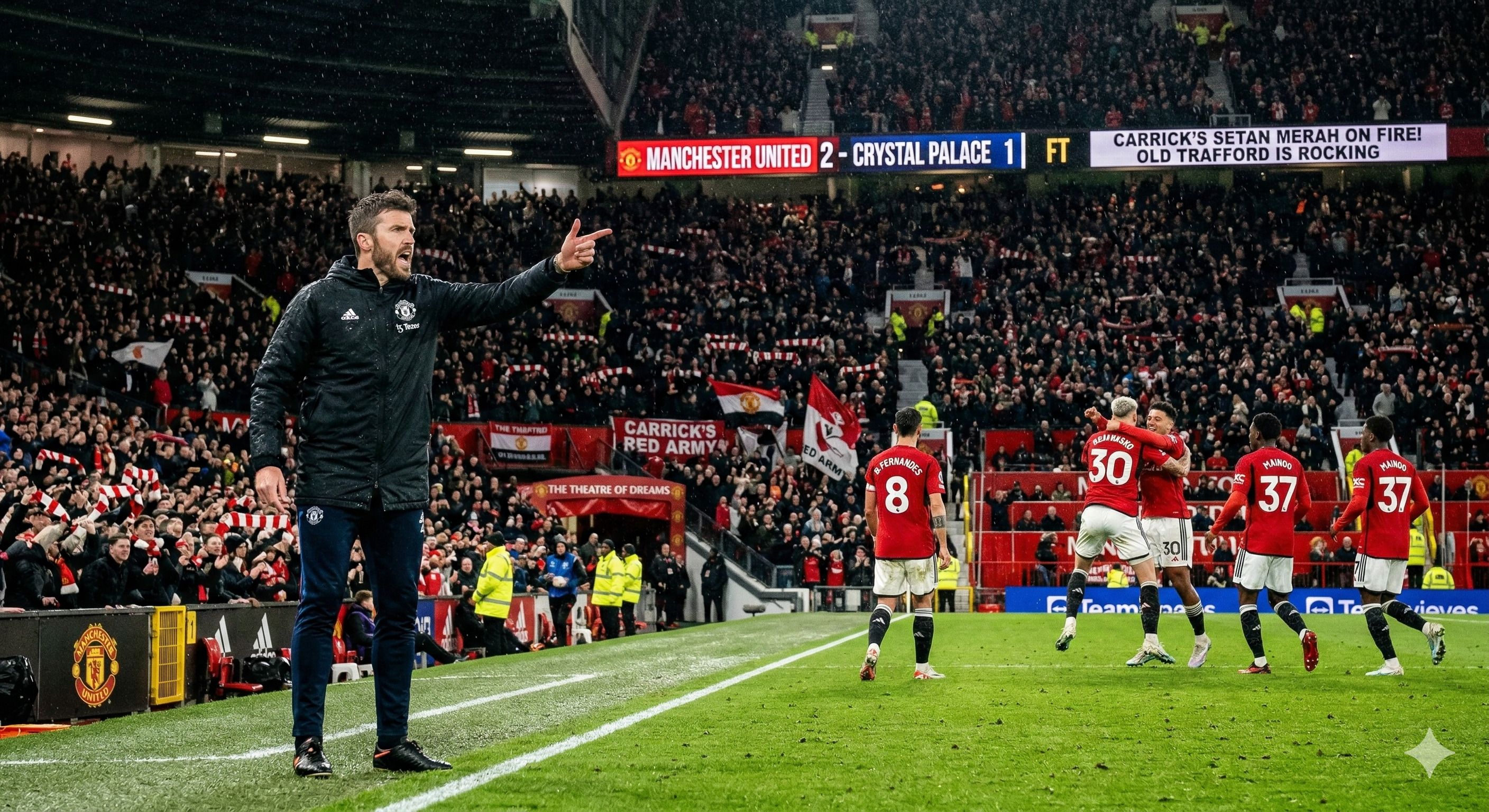 Michael Carrick Manchester United bawa Setan Merah bangkit! Simak analisis kemenangan dramatis MU dan tekanan mental Arsenal di Liga Inggris.