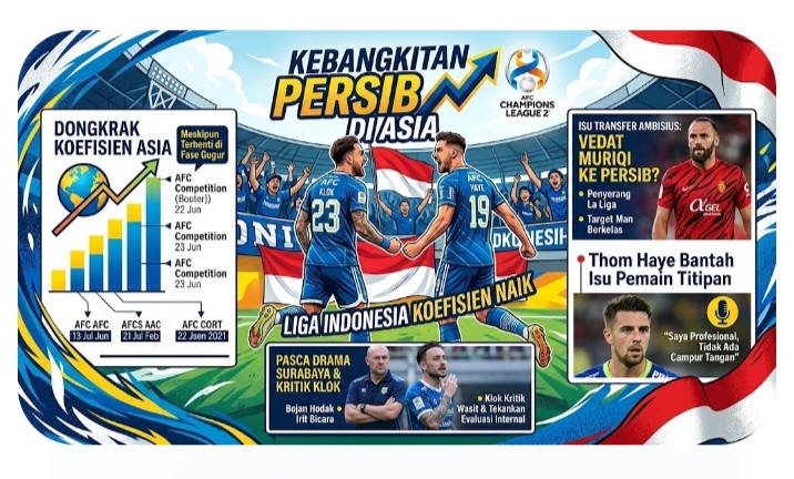 Persib Bandung Dongkrak Koefisien Liga Indonesia di Asia, Isu Transfer Fedat Muric dan Sikap Bojan Hodak Jadi Sorotan