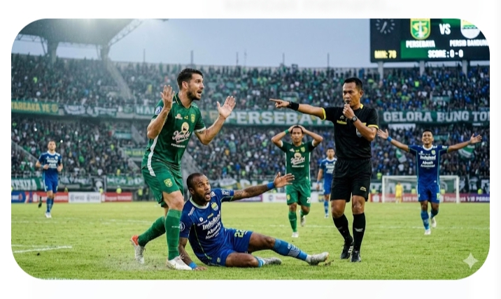 Kontroversi Penalti Persebaya vs Persib Bandung, Keputusan Wasit Lokal Disorot Tajam di Laga Krusial Liga 1