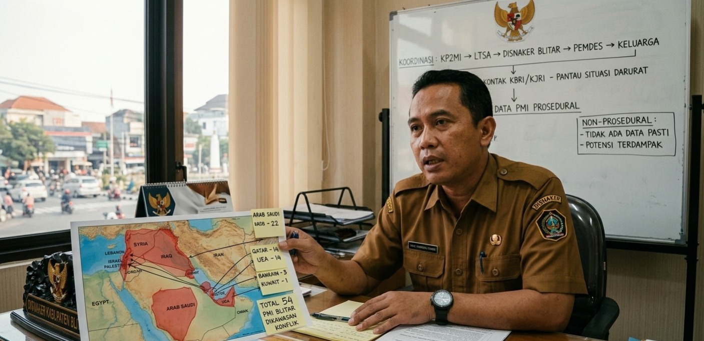 Disnaker Terus Pantau PMI Blitar  Khusus Bekerja di Timur Tengah 