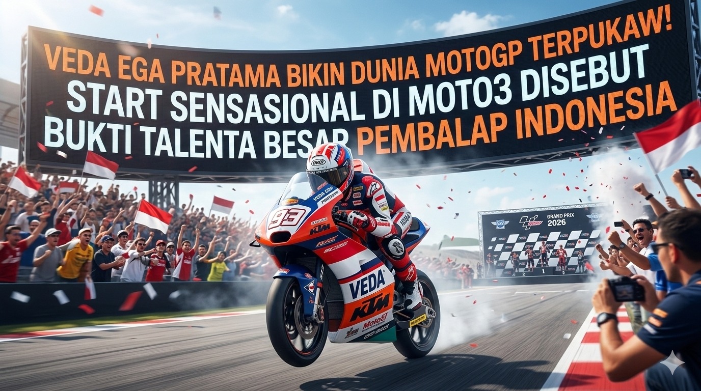 Veda Ega Pratama Bikin Dunia MotoGP Terpukau! Start Sensasional di Moto3 Disebut Bukti Talenta Besar Pembalap Indonesia