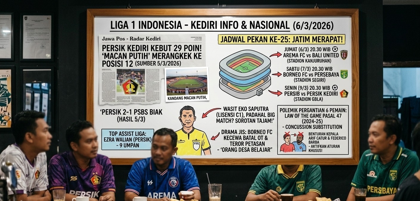 Drama Liga 1 2026 kian memuncak: Manajer Borneo FC kecewa dengan pelayanan di Jakarta, hingga penjelasan aturan pergantian 6 pemain Persib Bandung. Simak ulasan lengkapnya!