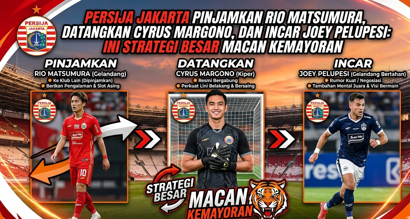 Persija Jakarta Pinjamkan Rio Matsumura, Datangkan Cirus Margono, dan Incar Joey Pelupesi: Ini Strategi Besar Macan Kemayoran