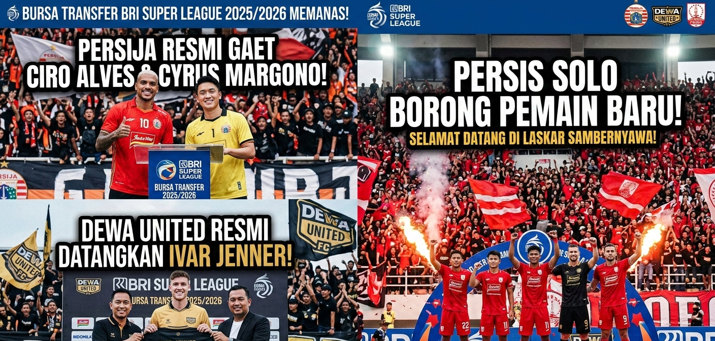 Bursa Transfer BRI Super League 2025/2026 Memanas! Persija Gaet Ciros Margono, Dewa United Datangkan Ivar Jenner, Persis Solo Borong Pemain Baru