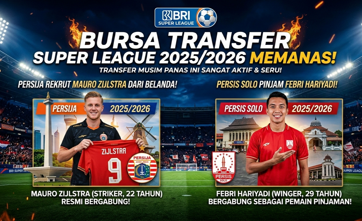 Bursa Transfer BRI Super League 2025/2026 Memanas! Persija Rekrut Mauro Zijlstra dari Belanda, Persis Solo Pinjam Febri Hariyadi