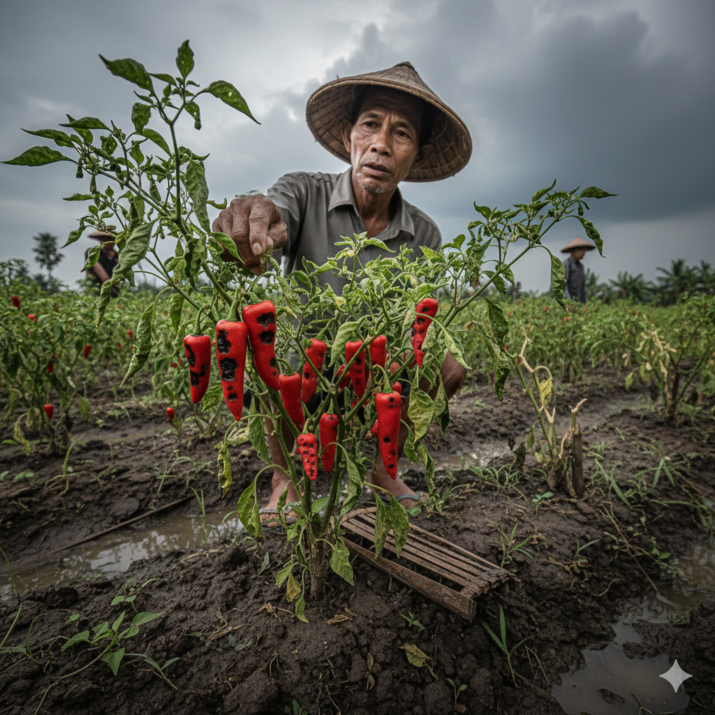 Petani cabai di Kabupaten Blitar menghadapi tantangan serius akibat meningkatnya serangan hama dan penyakit tanaman.  Tingginya curah hujan dalam beberapa waktu terakhir membuat kondisi lahan menjadi 