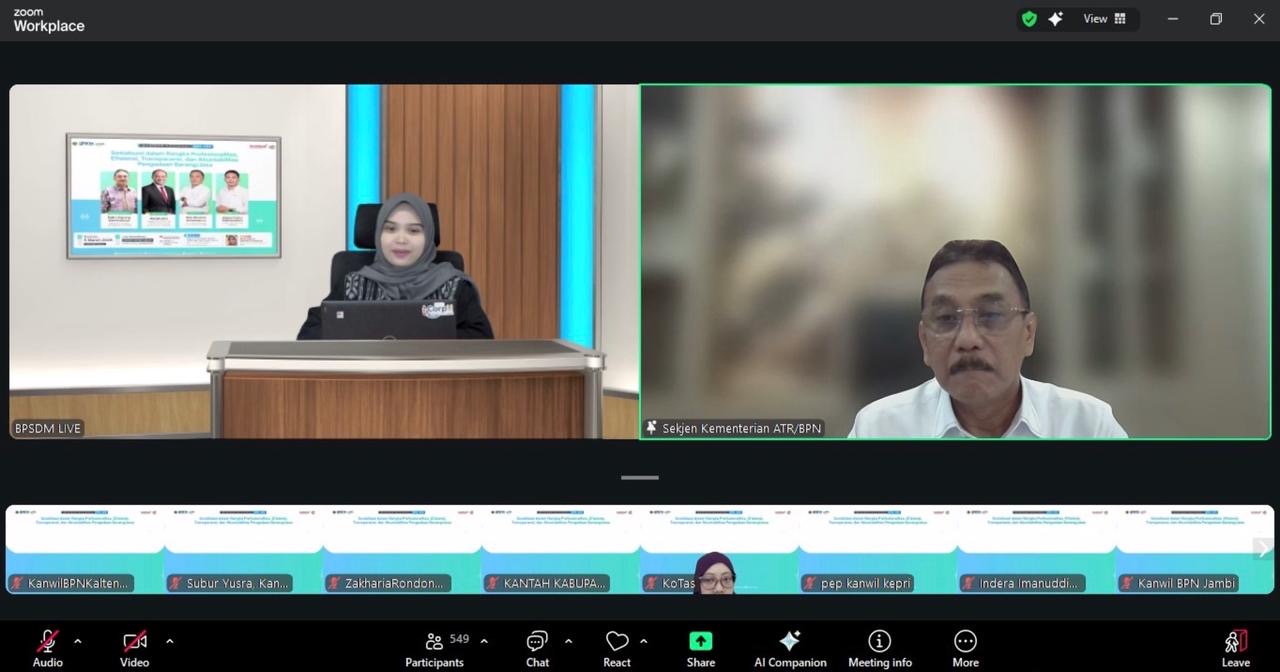 Webinar Pengadaan Barang/Jasa ATR/BPN, Sekjen Dalu Agung Tekankan Prinsip Transparansi