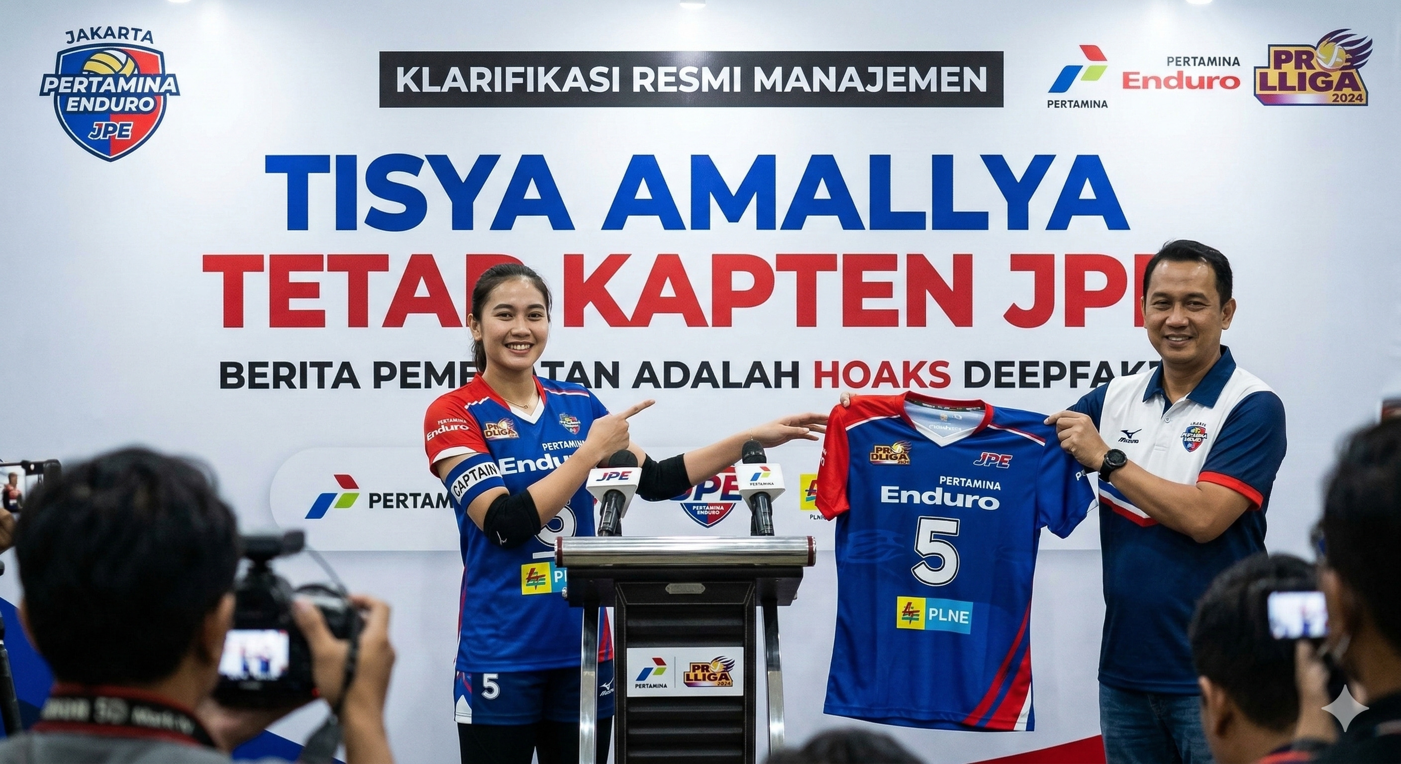 Kabar Tisya Amallya dipecat dari Jakarta Pertamina Enduro dipastikan hoaks. Manajemen ungkap fakta adanya rekayasa video deepfake manipulati