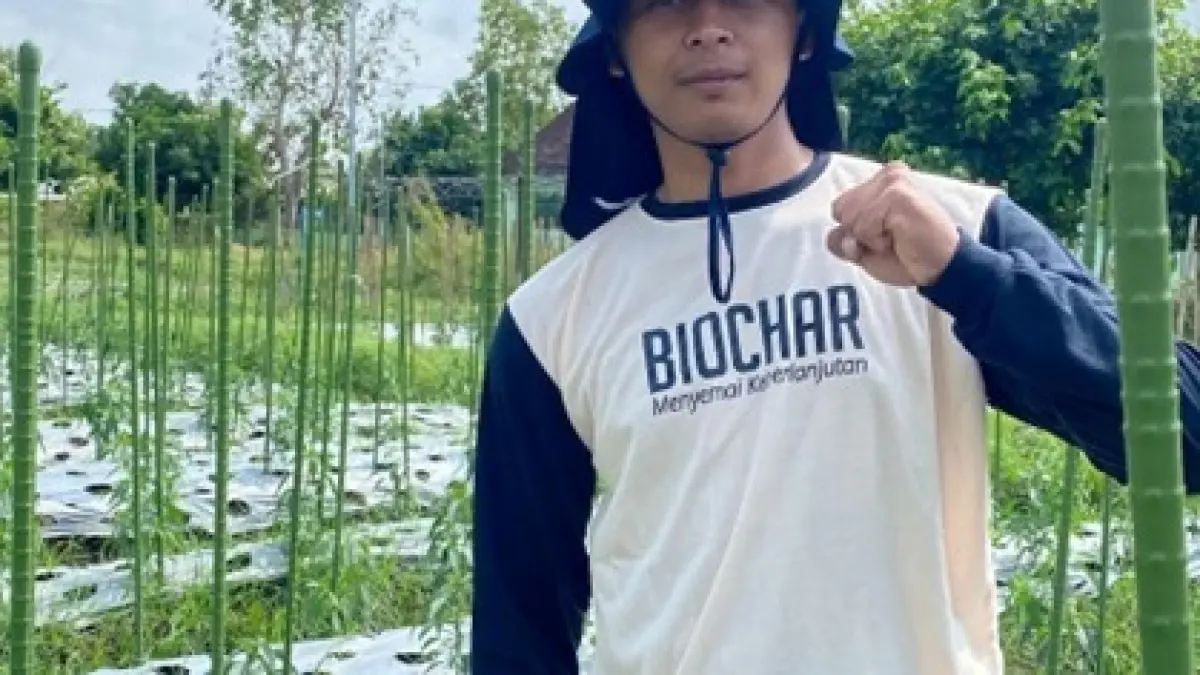 : Aziz Setyawan, penanggung jawab kebun percobaan SMKN 1 Kademangan.