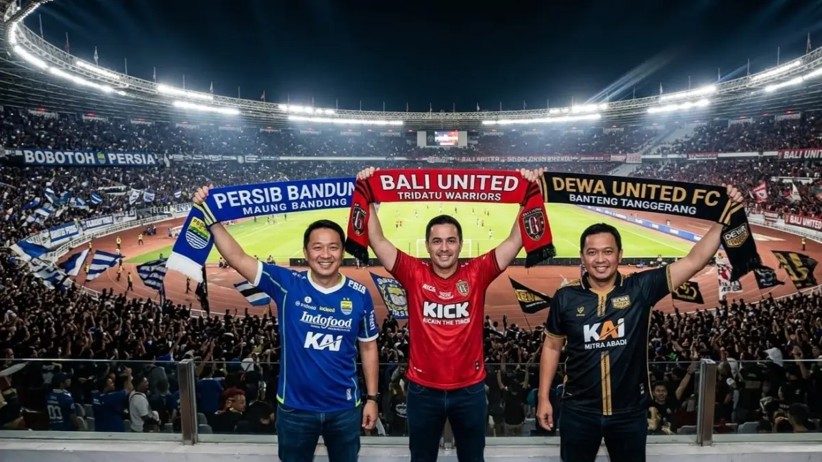 Glenn Sugita, Peter Tanuri, dan Tomy Hermawan kuasai Liga 1 Indonesia. Mereka bangun Persib, Bali United, dan Dewa United secara profesional.