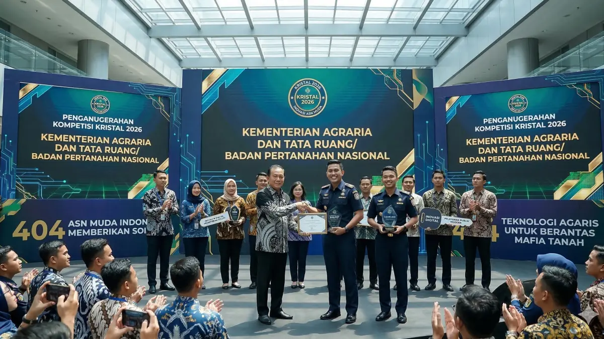 Inovasi KRISTAL 2026 lahirkan sistem canggih pelayanan tanah. ASN muda Kementerian ATR/BPN ciptakan solusi transparan dan anti-mafia!