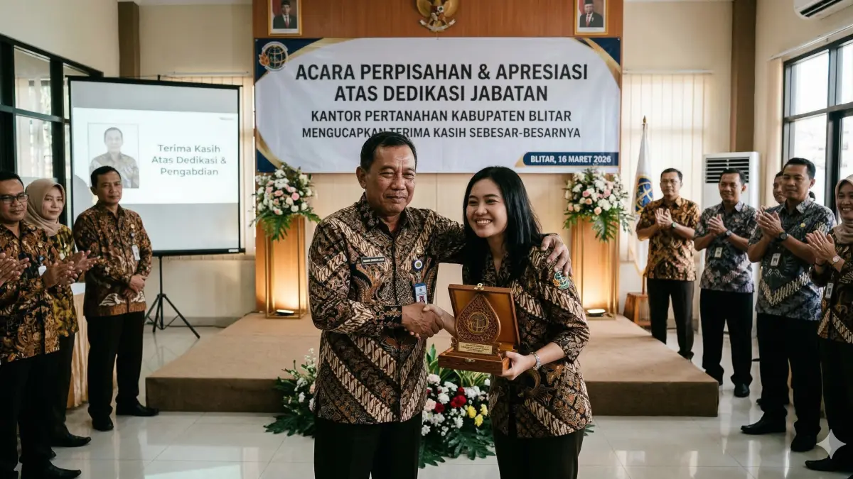 Momen haru mutasi Kantor Pertanahan Kabupaten Blitar. Simak apresiasi bagi pejabat berdedikasi yang pindah tugas demi amanah baru di sini!