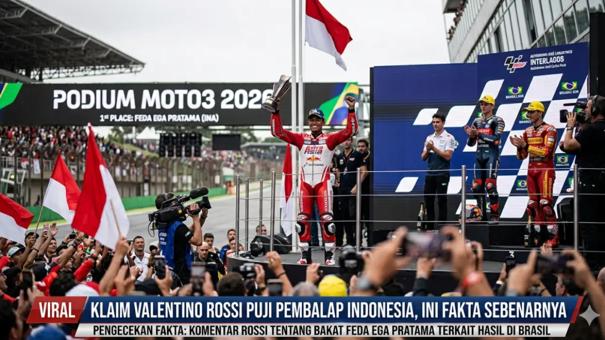 Feda Ega Pratama Podium Moto3 Brasil 2026? Viral Klaim Valentino Rossi Puji Pembalap Indonesia, Ini Fakta Sebenarnya