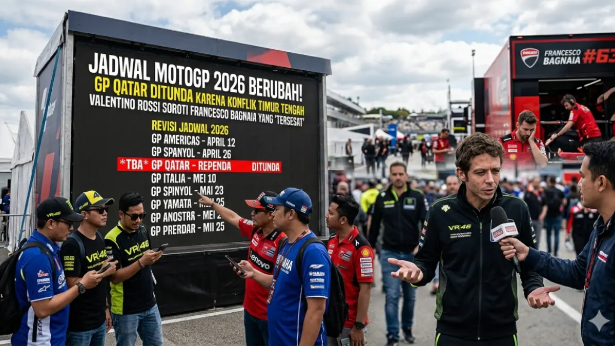 Jadwal MotoGP 2026 Berubah! GP Qatar Ditunda karena Konflik Timur Tengah, Valentino Rossi Soroti Francesco Bagnaia yang ‘Tersesat’
