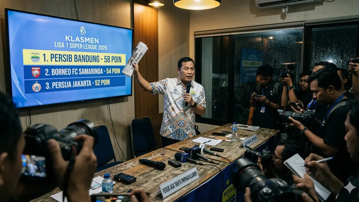Update Klasemen Liga 1 Super League 2026: Persib Bandung nyaman di puncak, David Da Silva pimpin top skor. Cek hasil lengkap dan jadwal pekan ke-26!