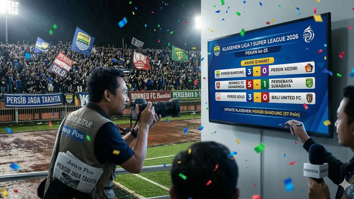 Update Klasemen Liga 1 Super League 2026: Persib kokoh di puncak, Borneo FC bantai Persebaya 5-1! Cek hasil lengkap dan jadwal big match terbaru!