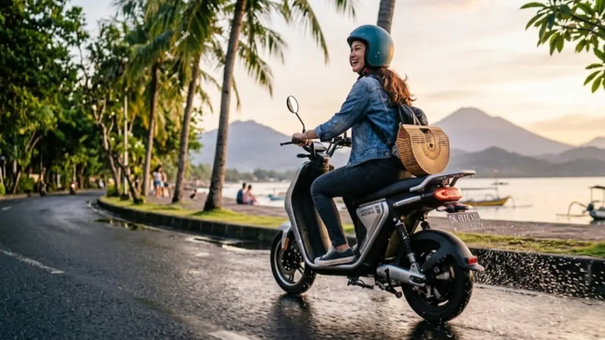 Motor Listrik Indomobil Adora Bikin Heboh, Harga Rp24 Jutaan Punya Fitur Canggih Mirroring dan Traction Control!