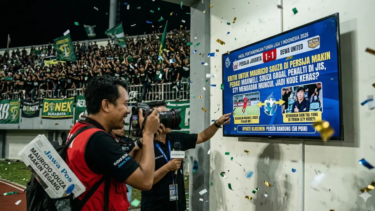 Kritik untuk Mauricio Souza di Persija memanas usai Maxwell gagal penalti vs Dewa United. Munculnya Shin Tae-yong di JIS jadi kode pergantian pelatih?