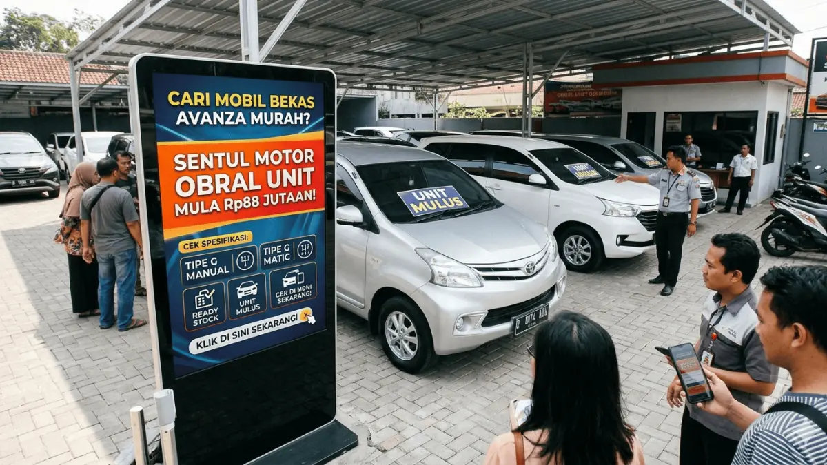 Update harga mobil bekas Avanza di Bogor. DP mulai Rp3 juta, unit bergaransi 1 tahun & bebas banjir. Buruan cek unitnya di Sentul Motor!