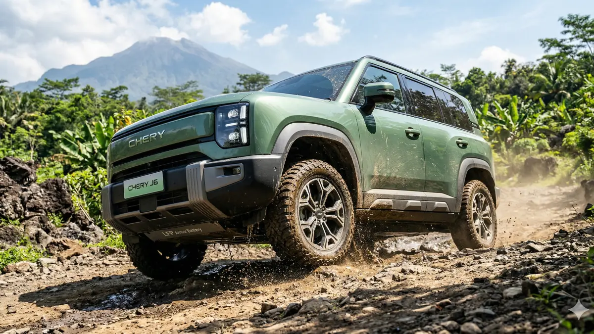 Chery J6 resmi mengaspal! Intip spesifikasi mobil listrik offroad pertama di Indonesia, harga 500 jutaan, tenaga buas, dan fitur canggih.
