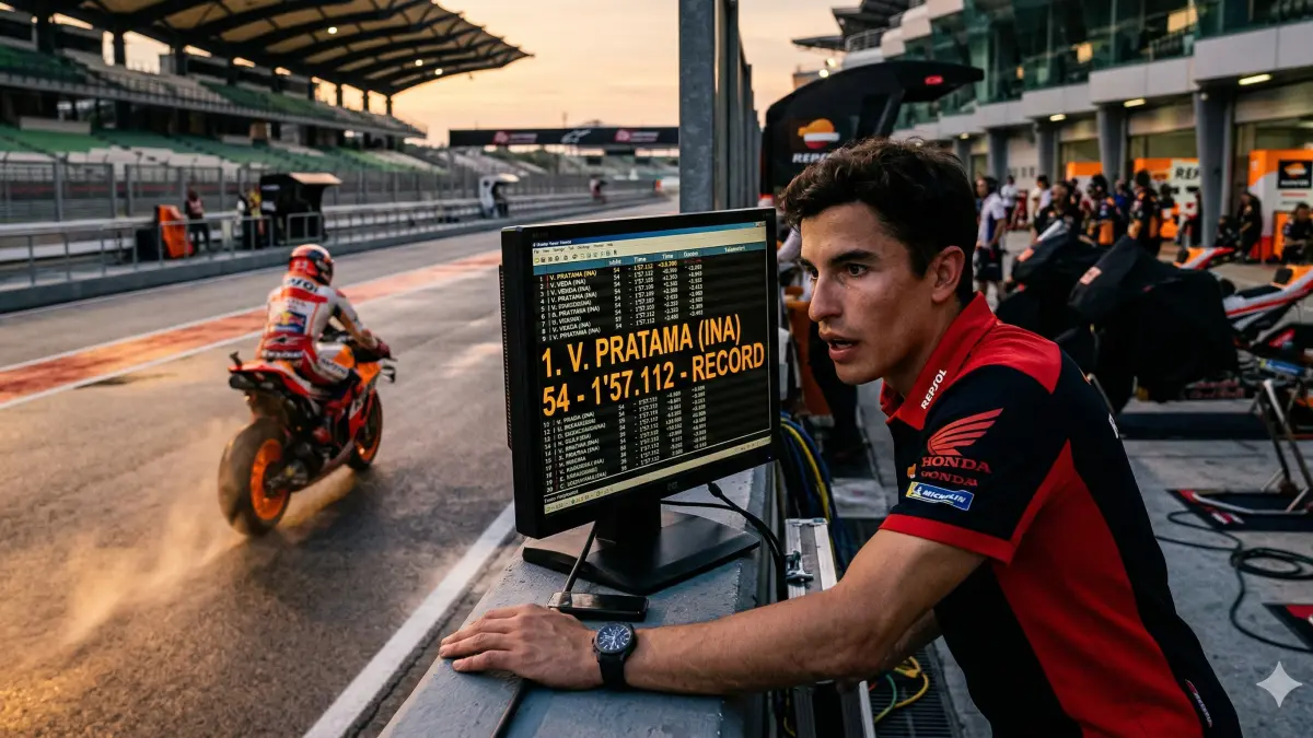 Aksi nekat Veda Ega Pratama di tes resmi MotoGP bikin Marc Marquez melongo! Rider Indonesia ini hancurkan rekor dan mental pembalap dunia.