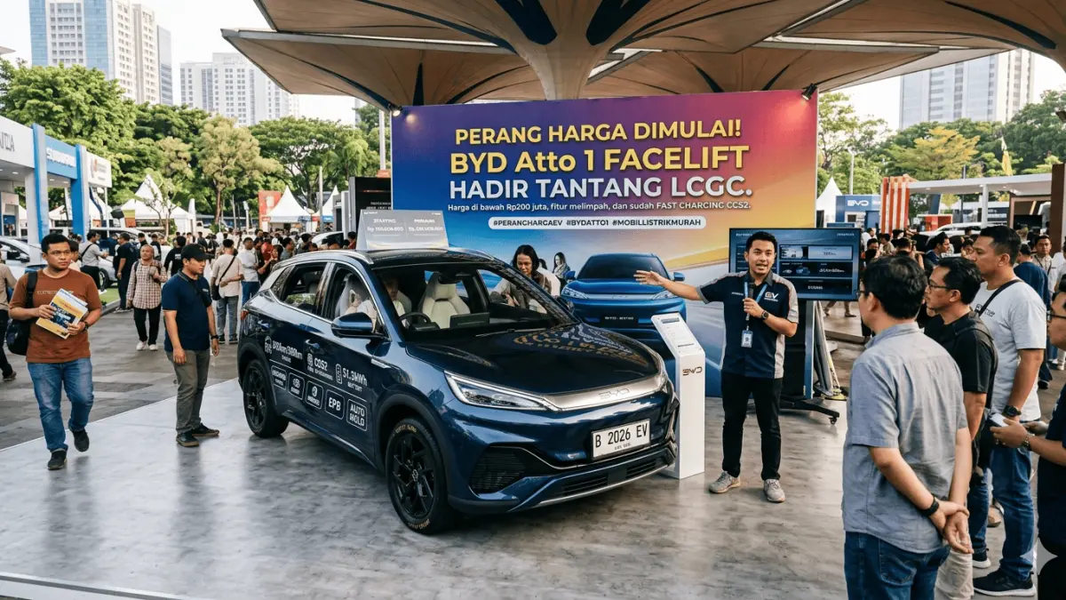 Perang harga dimulai! BYD Atto 1 facelift hadir tantang LCGC. Harga di bawah Rp200 juta, fitur melimpah, dan sudah fast charging CCS2.