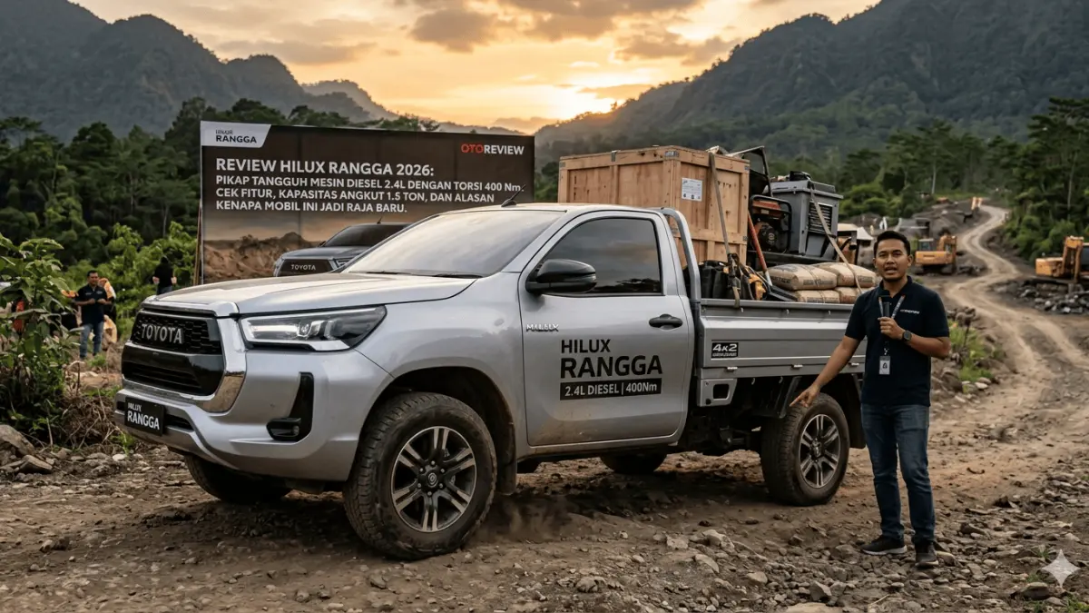 Review Hilux Rangga 2026: Pikap tangguh mesin diesel 2.4L dengan torsi 400 Nm. Cek fitur, kapasitas angkut 1.5 ton, dan alasan kenapa mobil ini jadi raja baru.