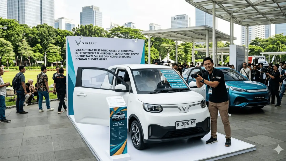 VinFast siap rilis Minio Green di Indonesia! Intip spesifikasi mikro EV 4-seater yang cocok untuk taksi online dan komuter harian dengan budget mepet.