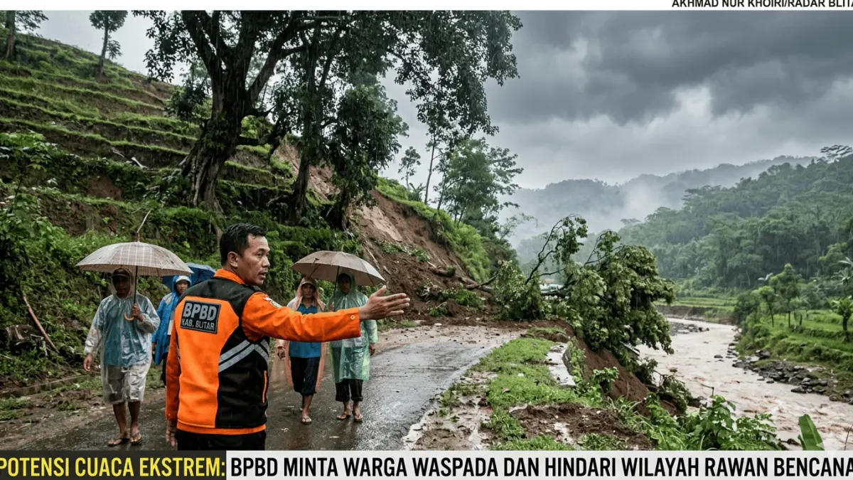 WAJIB WASPADA: Hujan masih melanda di beberapa wilayah Kabupaten Blitar dan sekitarnya.