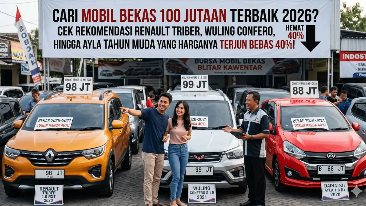 Cari mobil bekas 100 jutaan terbaik 2026? Cek rekomendasi Renault Triber, Wuling Confero, hingga Ayla tahun muda yang harganya terjun bebas 40%!