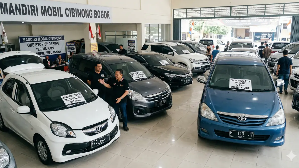Cari mobil bekas berkualitas? Cek stok mobil bekas Mandiri Mobil Bogor: Honda Brio CBU, Innova Arab, hingga Civic Turbo harga nego siap pakai!