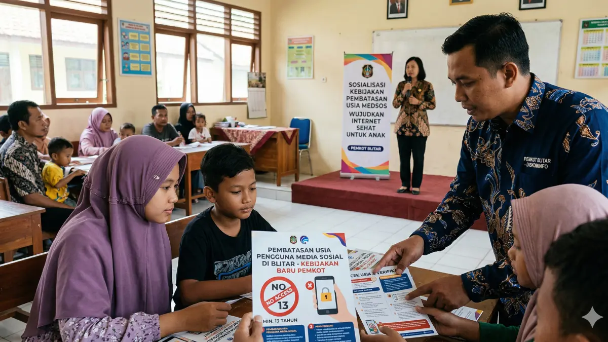 Pemerintah Kota (Pemkot) Blitar mulai bergerak cepat menindaklanjuti kebijakan pemerintah terkait pembatasan usia pengguna media sosial (medsos).