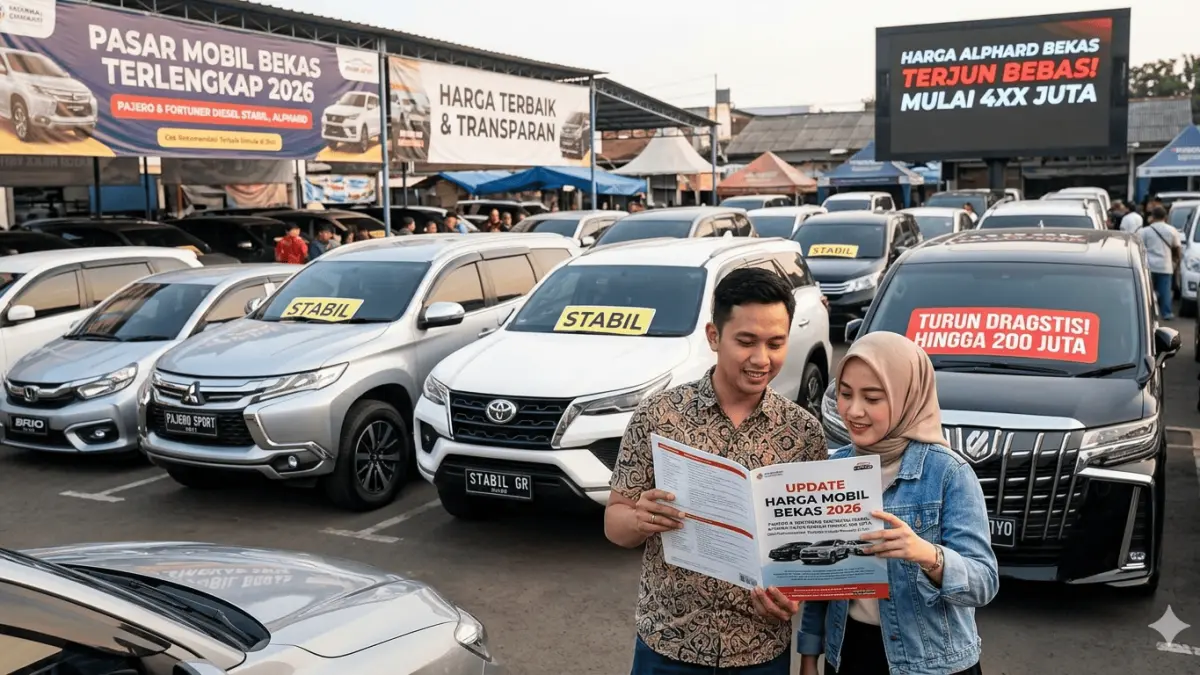 Update harga mobil bekas 2026: Pajero & Fortuner diesel stabil, sementara Alphard turun drastis hingga 200 juta. Cek rekomendasi terbaik untuk pemula di sini!