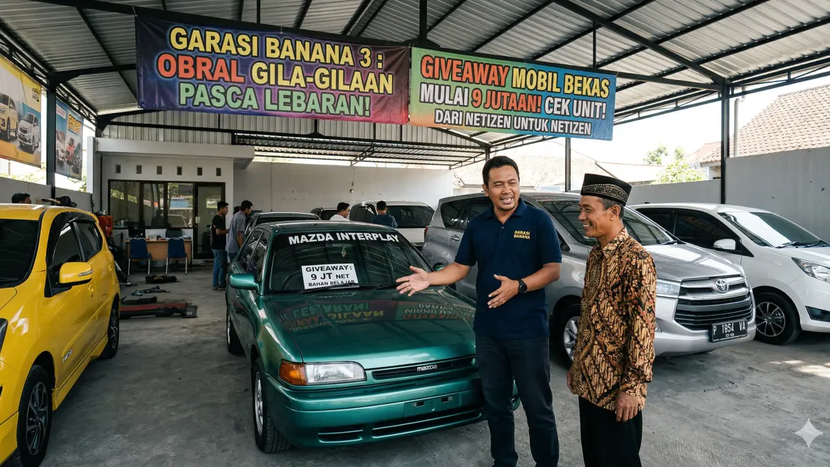 Butuh mobil murah? Garasi Banana Blitar obral mobil bekas mulai Rp 9 jutaan! Ada Camry, Innova, hingga Sigra. Cek harga giveaway pasca lebaran di sini!
