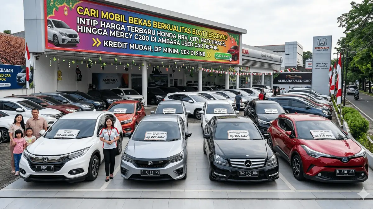 Cari mobil bekas berkualitas buat lebaran? Intip harga terbaru Honda HRV, City Hatchback, hingga Mercy C200 di Ambara Used Car Depok. Kredit mudah, DP minim, cek di sini!