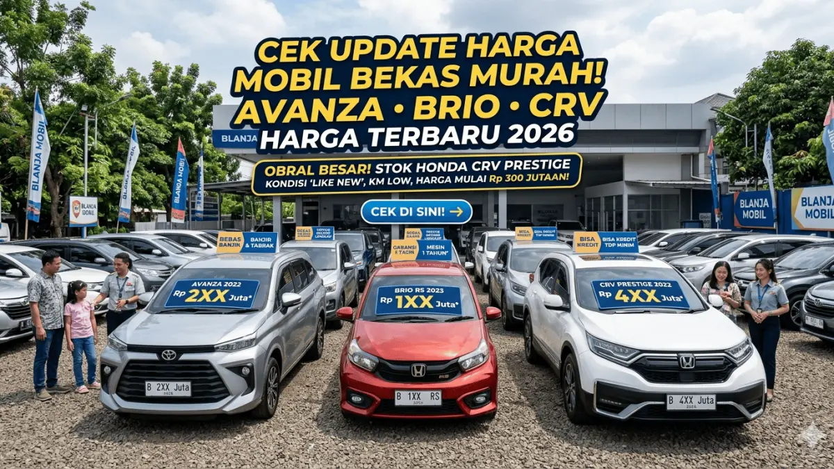 Cek update harga mobil bekas murah Avanza Brio CRV harga terbaru 2026! Obral besar stok Honda CRV Prestige kondisi 