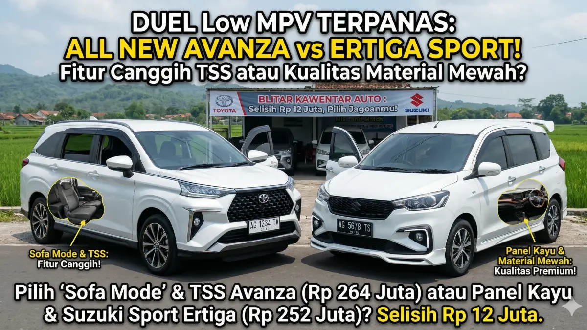 Simak perbandingan Avanza dan Ertiga Sport terbaru. Beda Rp 12 juta, temukan perbandingan fitur TSS Avanza vs interior mewah Ertiga untuk mobil keluarga Anda!