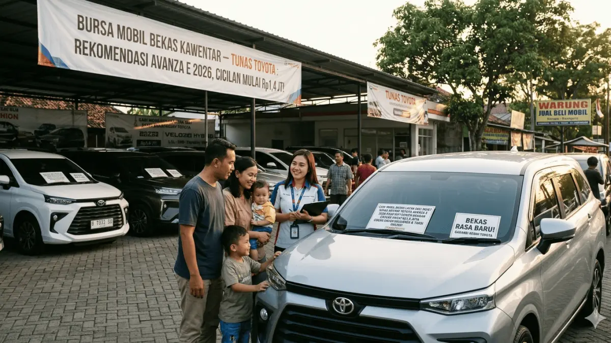 Cari mobil bekas layak beli 2026? Simak review Toyota Avanza E 2026 yang irit bensin dengan cicilan mulai Rp1,4 juta. Cocok untuk keluarga & taksi online!