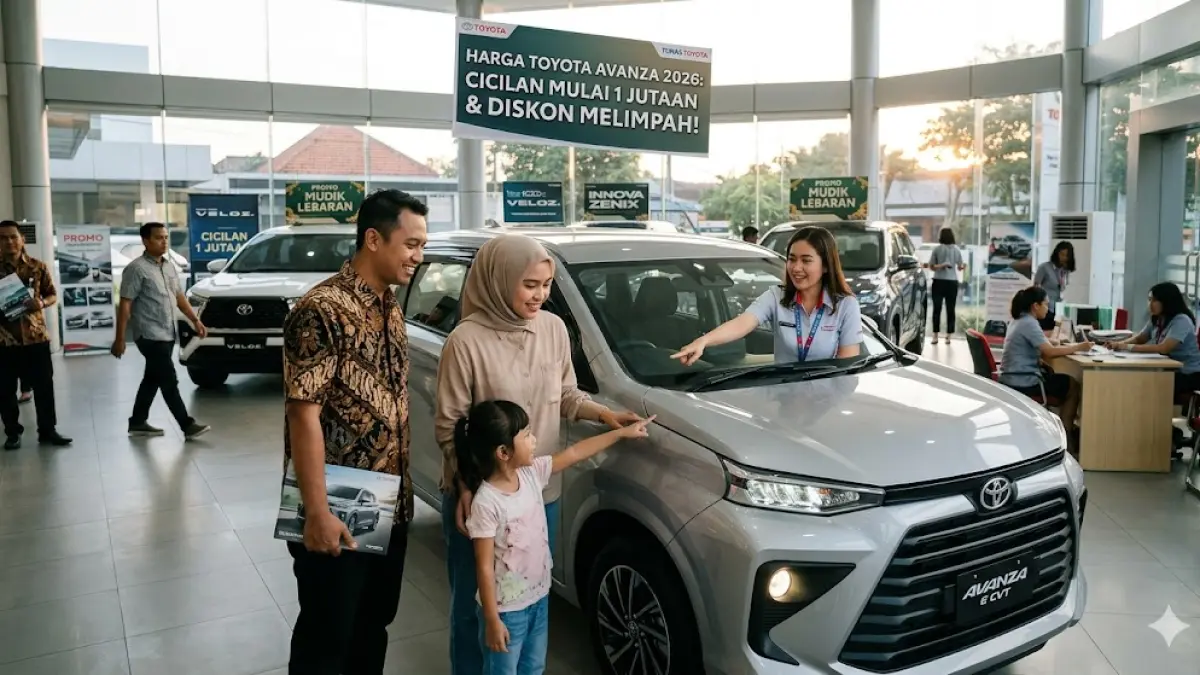 Cek promo Toyota Avanza 2026! Cicilan mulai 1,4 juta, DP 10 juta, dan diskon besar untuk mudik Lebaran. Mobil irit, fitur keren, stok terbatas!